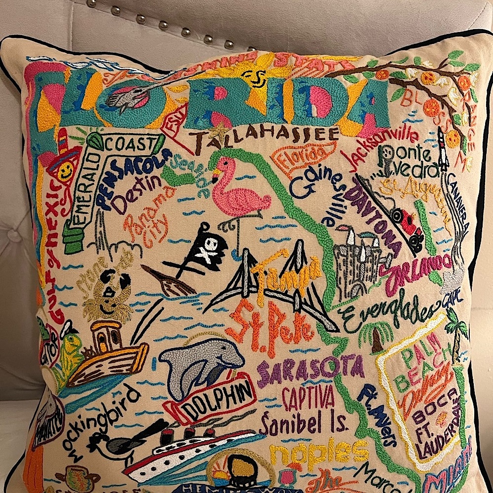 Catstudio Florida Hand-Embroidered Pillow